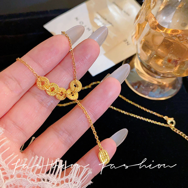Necklace women's long new chinoiserie zen buddha pendant retro ethnic style decoration bohemia accessories sweater chain