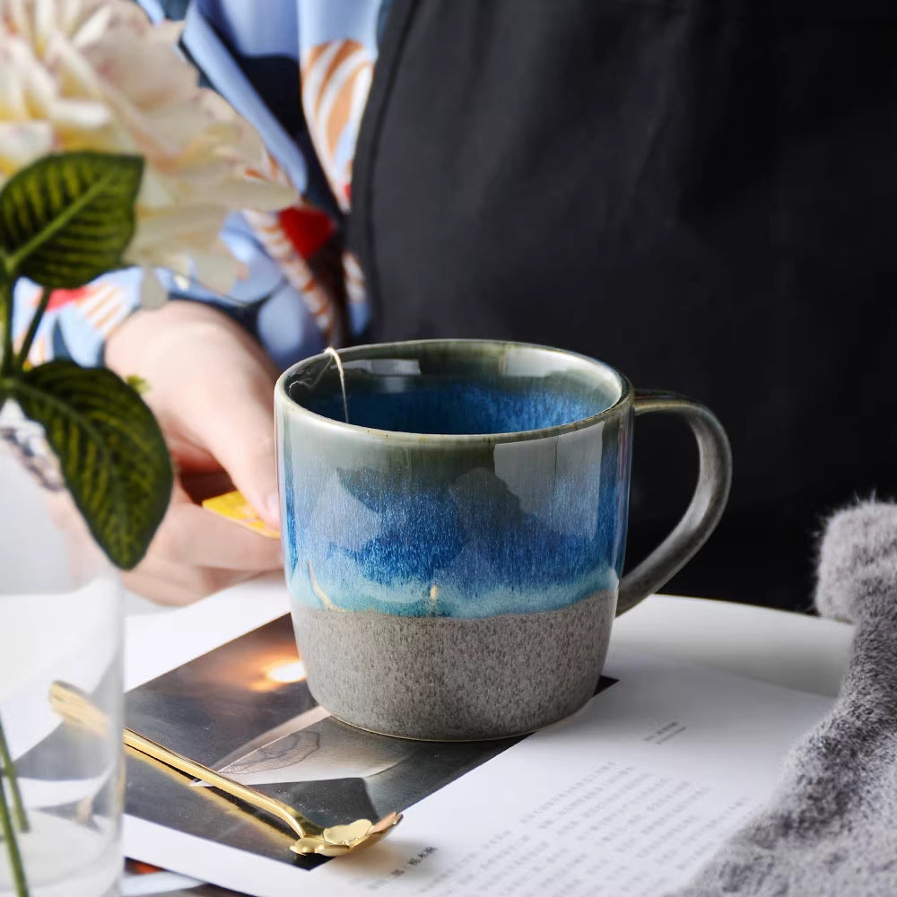 Kiln-turned mug, office water cup, breakfast cup, ceramic drinking cup, milk cup, coffee cup, business gift