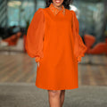 D371 european and american women's clothing cross-border  new fashion mesh sleeve beaded elegant african plus size foreign trade dress