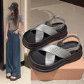 Thick sole sandals for women 2024 summer new arrival fairy style sandals slipperoutwearcasual roman beach sandals