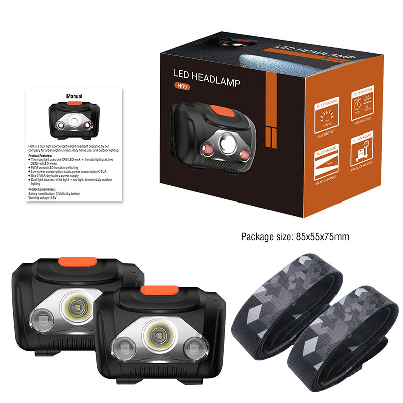 Foreign Trade AAA Headlight No. 7 Battery Outdoor Red and White Light Travel Portable Strong Light Mini Night Fishing Camping Mountaineering Lighting