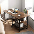 Iron art movable dining table rental house for homedouble-layer storage foldable table kitchen movable storage square table