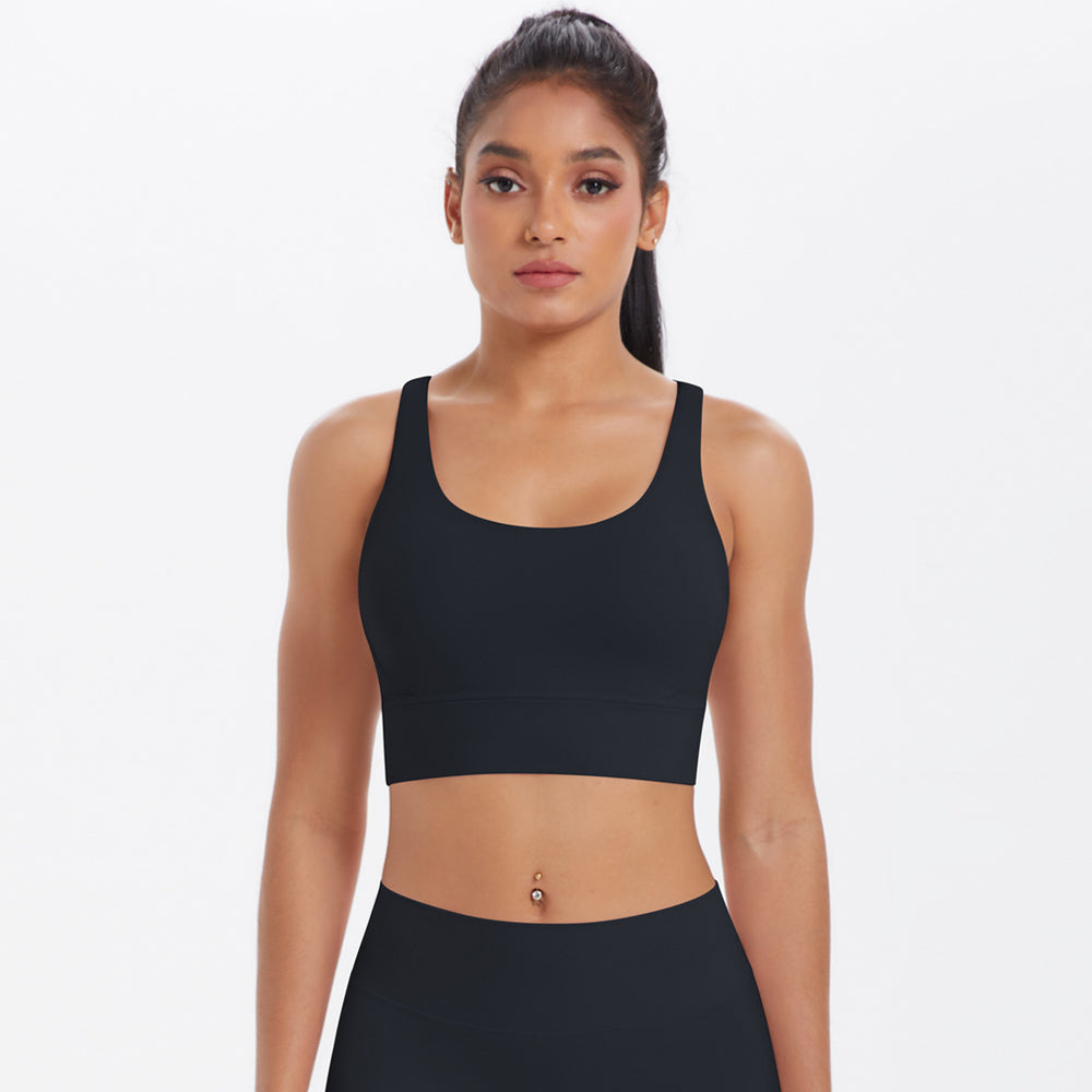 New women's seamless yoga tank top - criss-cross back, sports bra, fitness yoga wear, quick-dry, shock-absorbing sports bra