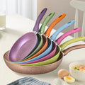 Colorful flat bottom for home medical stone non-stick pan imitation die-casting frying pan induction cooker neutral frying steak cooking pot