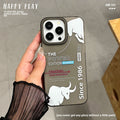 Transparent black and white cow drink suitable for apple 17promax mobile phone case high-end european and american style iphone16 protective cover