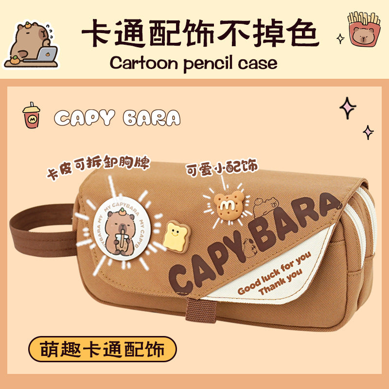 Girls heart pencil bag Girls primary school students stationery box High value multi-functional double-layer stationery bag 2025 new pencil bag