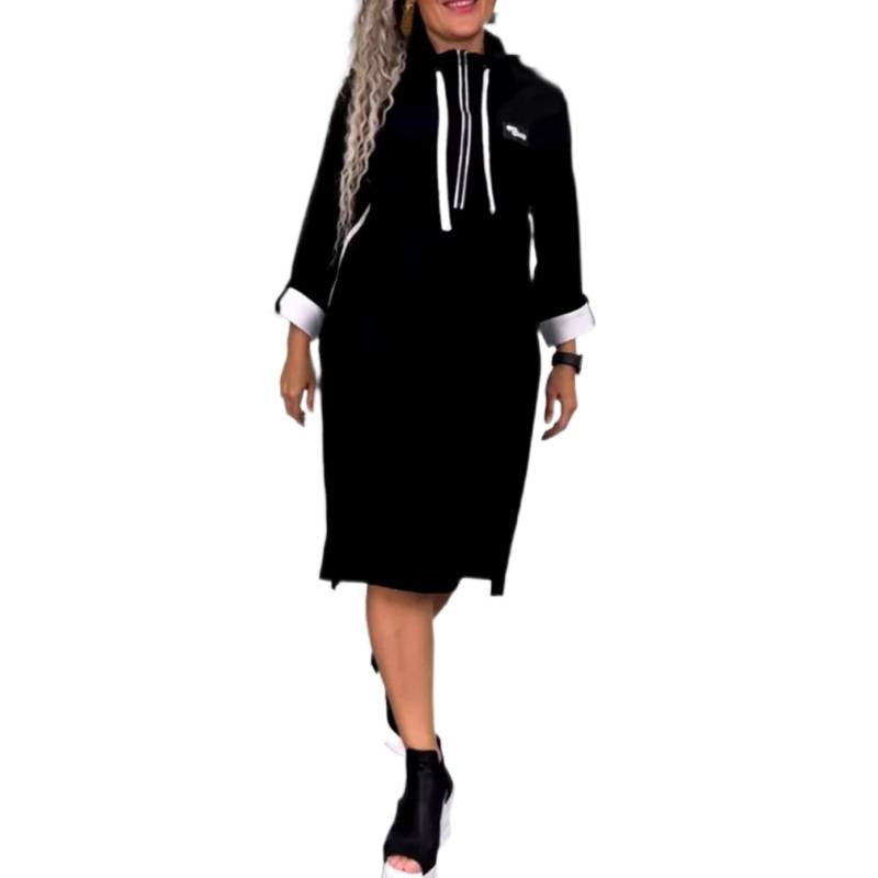 fall/winter new arrival: cross-border european and american style casual turtleneck long sleeve dress for women