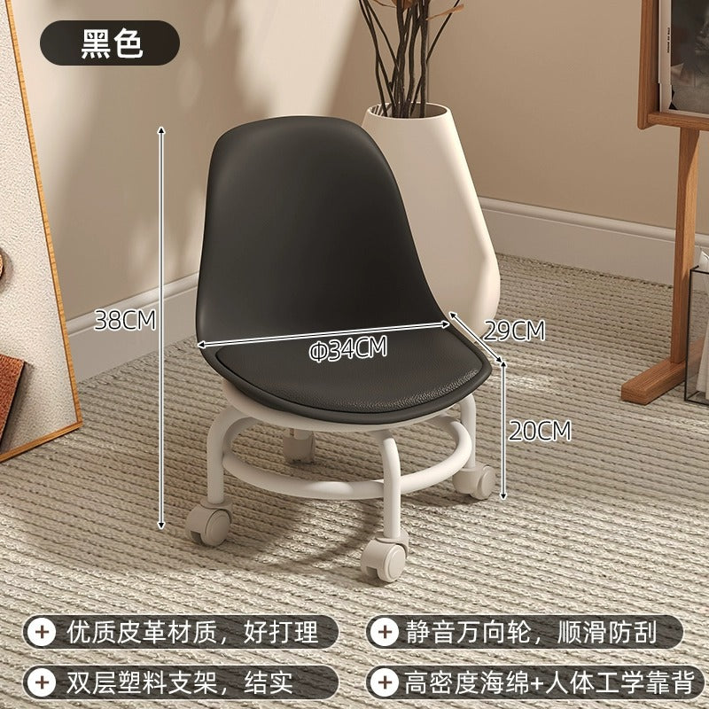 Popular for homemultifunctional beauty seam round stool chair pulley low stool universal wheel small stool with wheels rental room stool