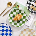 Instagram-worthy creative printed ceramic chessboard pattern dinner plates - stylish dinnerware for restaurants, home use, western cuisine, baking, and plating
