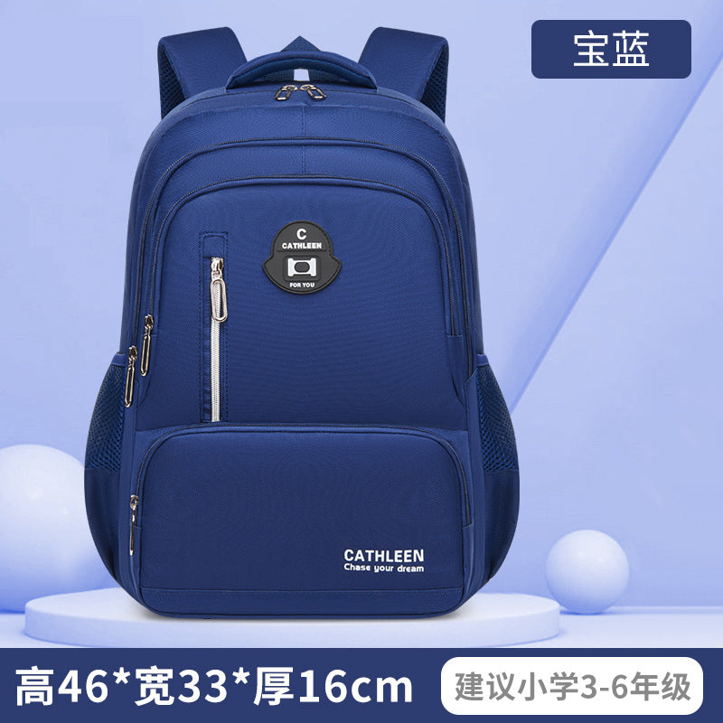 New school bags for primary and secondary school students, boys and girls, junior high school students, large-capacity backpacks, men's burden reduction, good things for school season