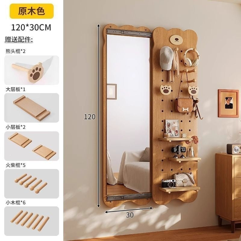 Bear hole board full-length mirror hidden push-pull full-length mirror for home can be closed invisible wall-mounted fitting mirror no