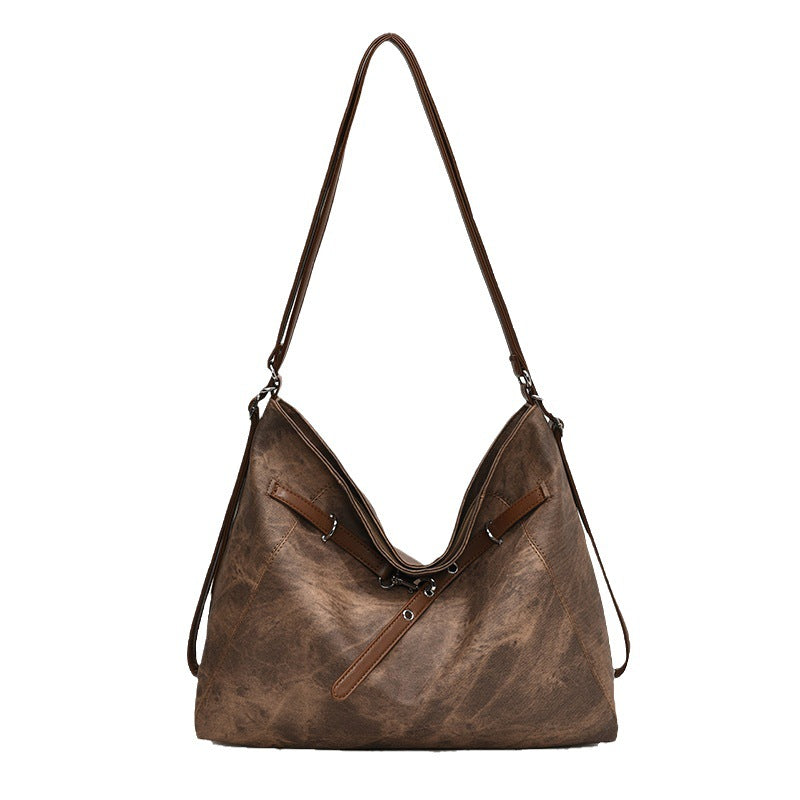 Multi-purpose large-capacity retro 2025 new autumn and winter casual solid color single double shoulder crossbody commuter single shoulder tote bag