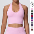 fashion breathable halter back yoga bra fashion seamless sports intimates women's summer bubble wrap fitness tops