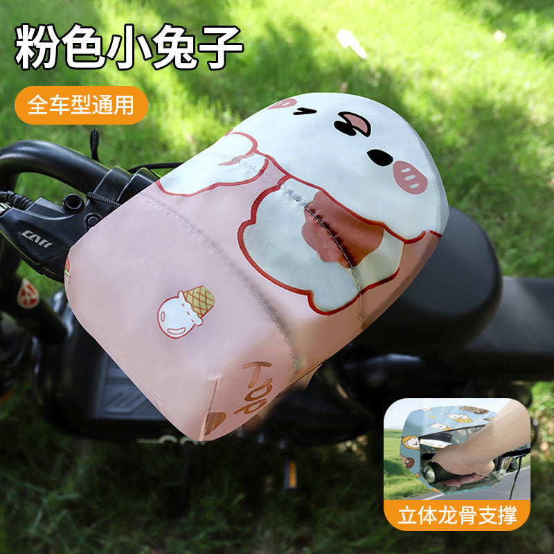 Electric vehicle handlebar covers sun protection gloves - universal fit for electric bikes, motorcycles - summer breathable, windproof, sunshade, waterproof, and rainproof