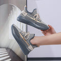 2025 new flyknit mesh women's shoes - summer breathable casual sneakers, versatile dad shoes, trendy athletic shoes