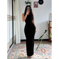Amazon ins same style sleeveless tie-dye zebra print printingsilmsexy hip-hugging long women's dress