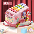 Multifunctional early education toy set for toddlers: includes piano, hand drum, bead maze, pull-along story car, and educational toys