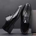 Crocodile leather dress shoes for men - business, summer, breathable, british style, casual, hidden heel, groom wedding shoes