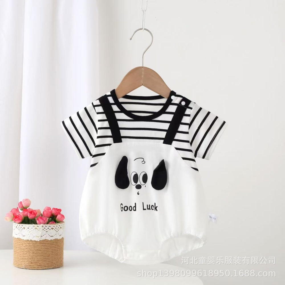 Summer baby rompers - lightweight cotton short-sleeve onesies for infants and toddlers - summer outfits, crawling suits, and outdoor wear for baby boys and girls