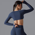 European and american sexy push-up long sleeve yoga top - barely there feel, quick-dry, compression sports t-shirt - casual running & fitness top for women