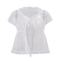 European and american women's clothing  summer new bohemian beach vacation see-through polka dot top three-piece set