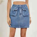 European and american cross-border e-commerce  spring/summer new arrivals:  independent store washed denim skirt with elastic waistband