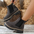 plus size short boots for women fall and winter new arrival square heel suede boots casual round toe sleeve export women's boots wholesale