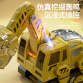 large alloy kids remote control excavator toy car electric excavator car dinosaur boy engineering vehicle