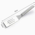 Stainless steel teppanyaki six-hole thickened flat frying spatula for home four-hole toothed steak frying spatula kitchen gadgets