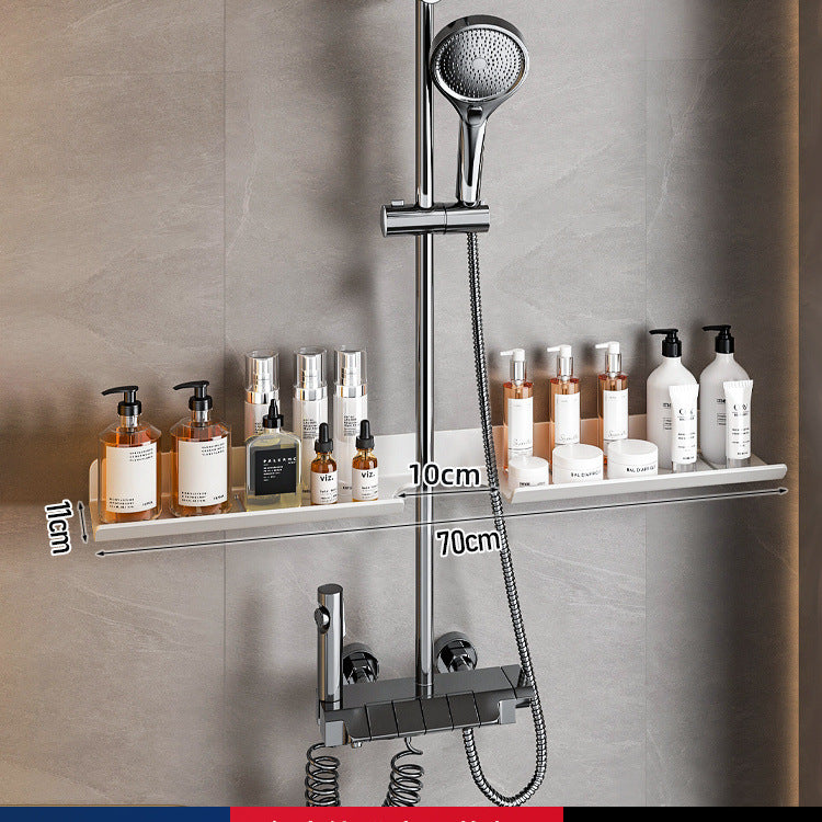 Shower Room Shower Bracket Shelf No Punching Space Aluminum Bathroom Cosmetics Shampoo Body Wash Storage