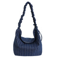 2026new arrivaltrendy denim stripes shoulder bag underarm bag large capacity fashionsatchel bag tote bag women's bag