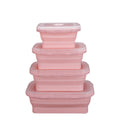 Foldable silicone lunch box - microwave safe, airtight, refrigerator-friendly, portable bento box for office workers and students