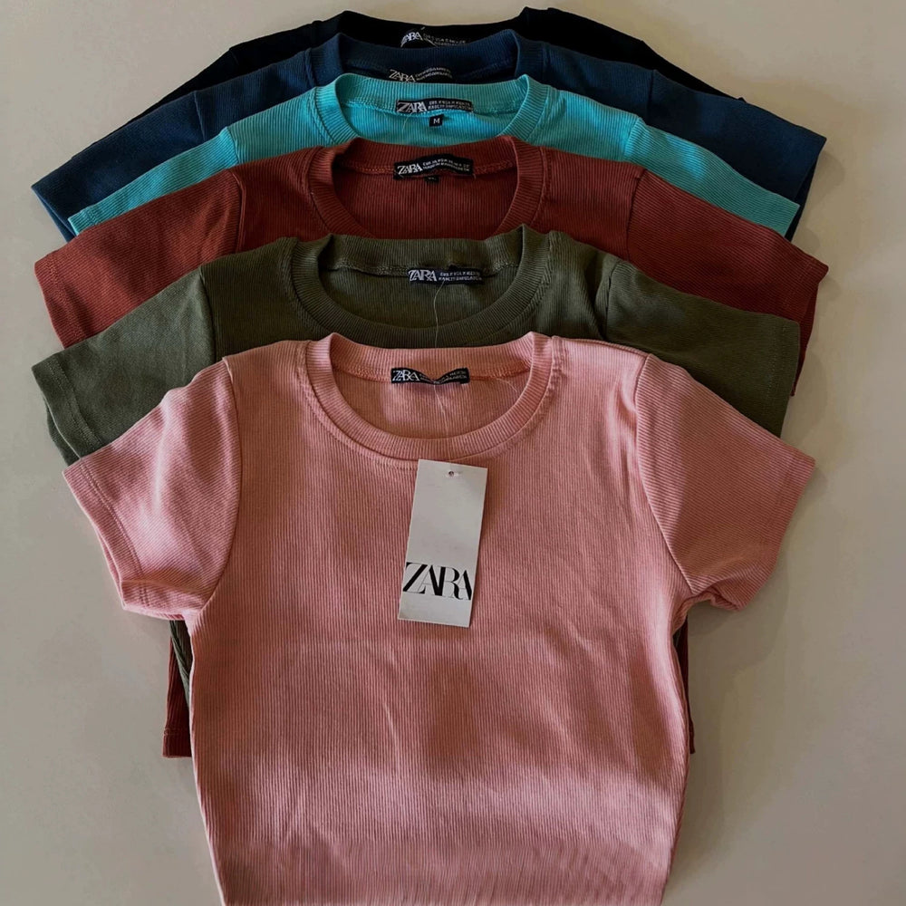 Women's round neck t-shirt short-sleeved t-shirt short-sleeved tops wholesale women basic top