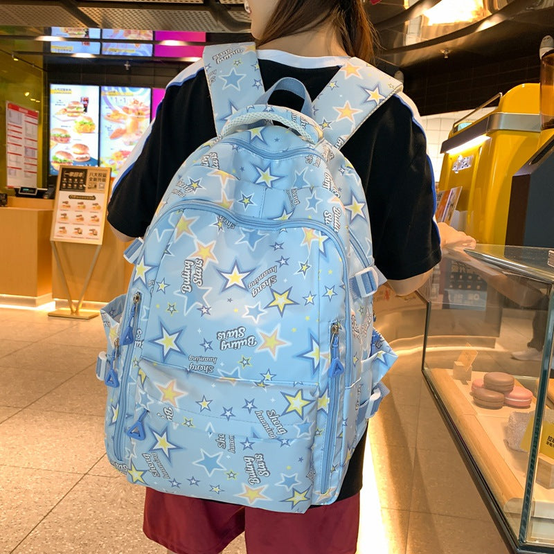 New schoolbag small fresh cute female ins Japanese cartoon graffiti junior high school high school students large capacity backpack