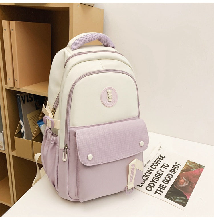 New fashionable junior high school student schoolbag simple high quality middle school student schoolbag large capacity backpack student schoolbag