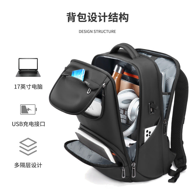 Outward/Off-the-Road Large Capacity Backpack Men's Multifunctional Computer Bag Business Commuter Leisure Travel Backpack