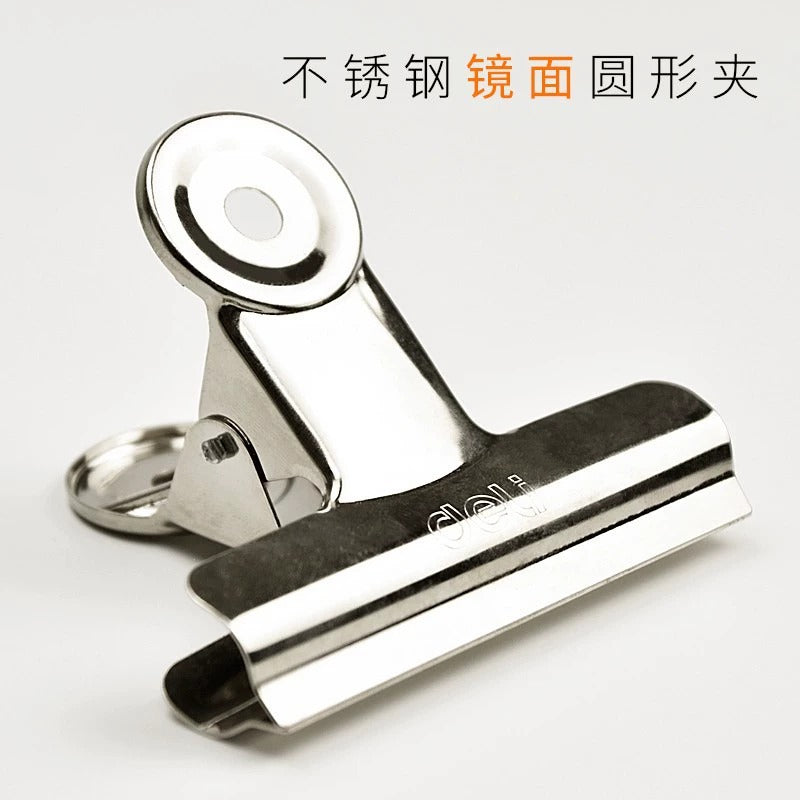 Deli Round Ticket Clip Stainless Steel Ticket Clip Butterfly Clip Metal Clip Iron Clip File Clip Book Clip Test Paper Clip