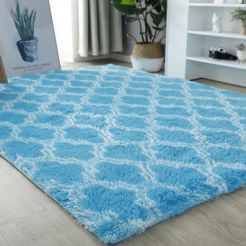 Modern scandinavianins full bedroom carpet tie-dye silk wool pattern carpet living room coffee table bedside mat long blanket