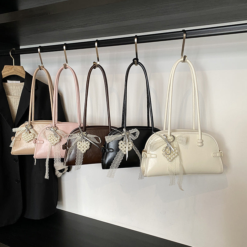 Cross-border niche popular handbag women's 2025 spring and summer new simple and versatile shoulder bag textured underarm bag pillow