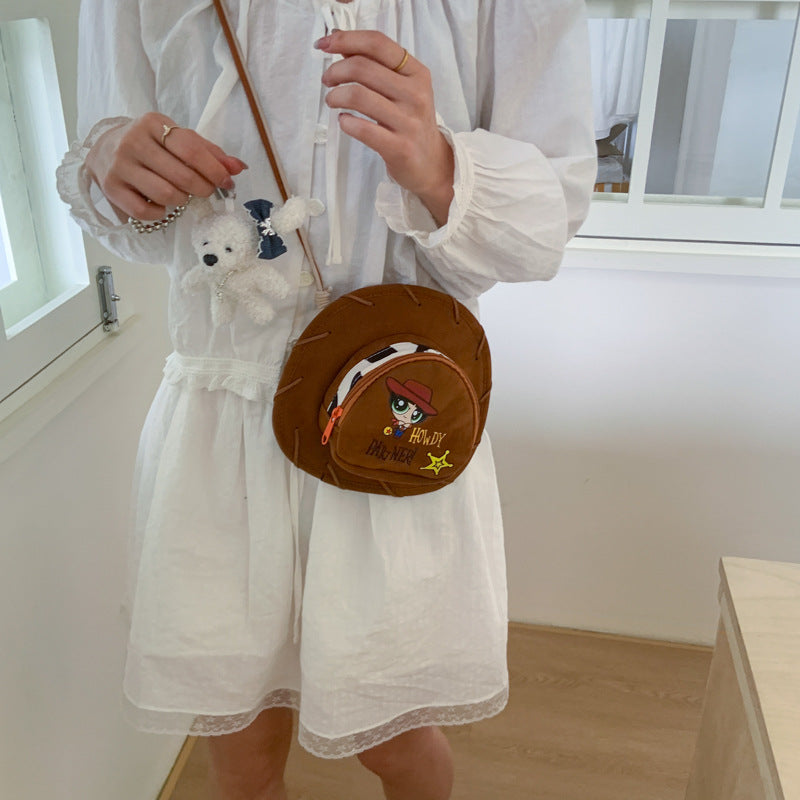 Cute ins wind 2025 summer new cowboy hat messenger bag cartoon modeling fun personality shoulder mobile phone bag