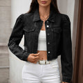 Ebay fashion cross-border women's autumnew arrival  washed casual raw edge short denim outweartops trendy