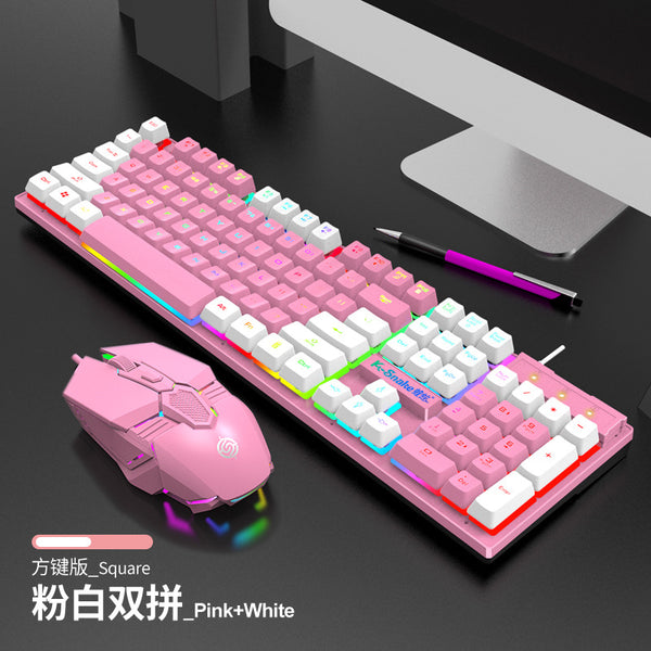 Viper K4 Wired Keyboard Luminous Word Transparent Desktop Laptop Office Business Fashion Girls Keyboard USB