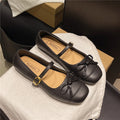 French chic elegant women's flats - 2026 new collection: soft, fairy-tale style mary janes with bow detail