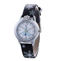 Frozen-themed cartoon fashion women's watch - trendy digital dial quartz watch with leather strap - white