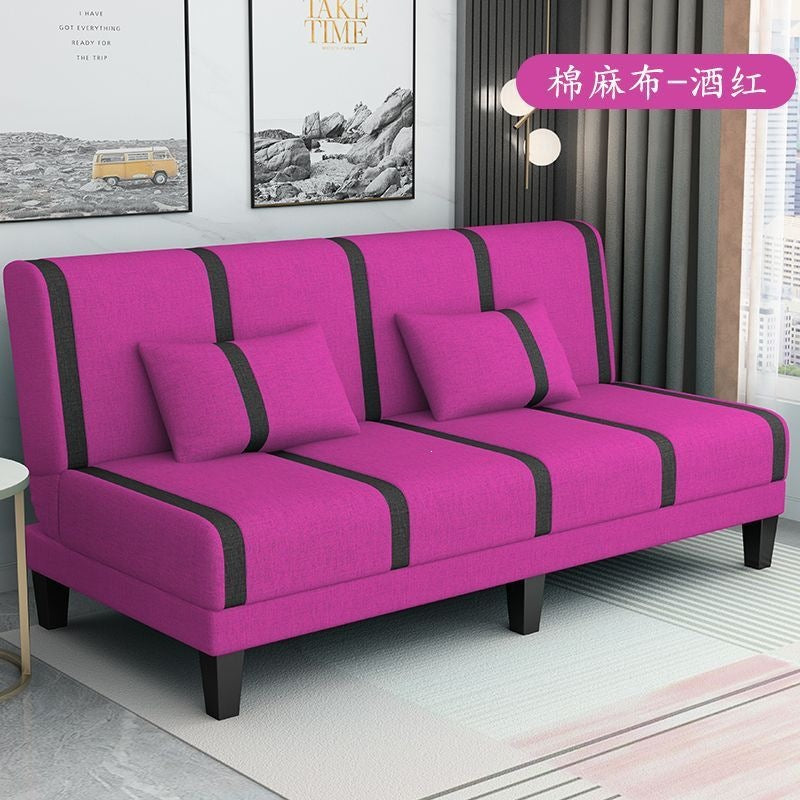 Foldable sofa bed fabric small apartment sofa bed rental room double simple office sofa bed all-in-one dual use