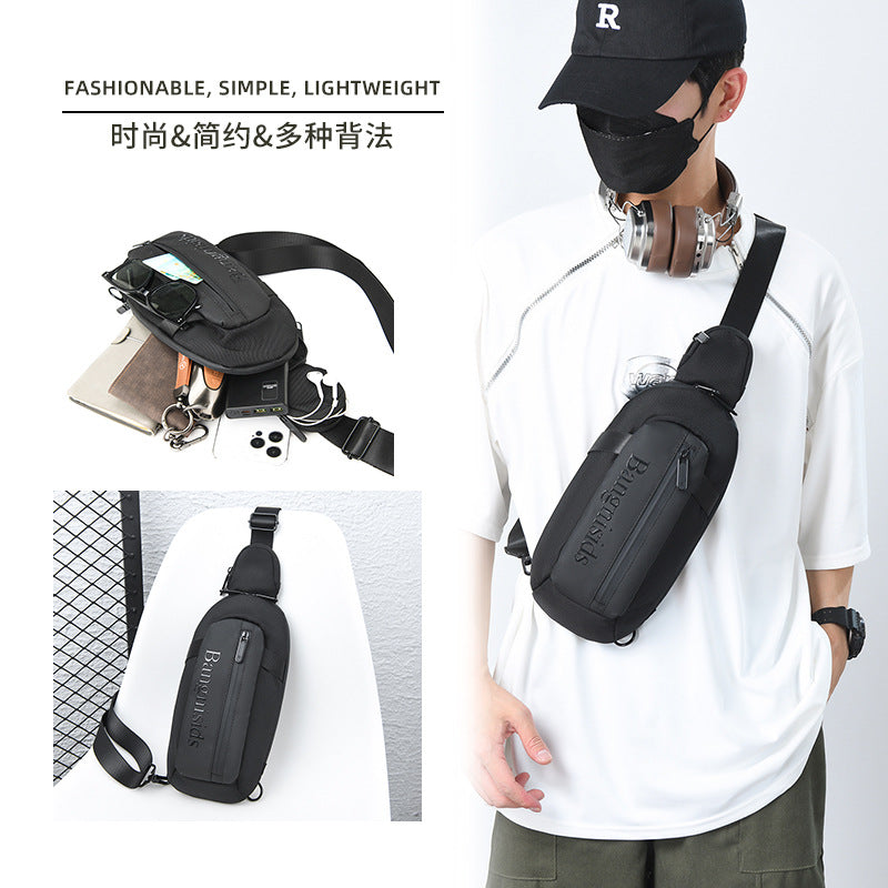 New Versatile Breast Bag Shoulder Bag High Value Foreign Style Mobile Phone Small Backpack Outdoor Sports Leisure Messenger Bag Men