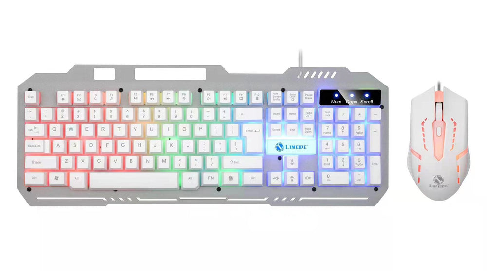 Li-mag t25 mechanical feel keyboard and mouse combo - wired metal keycap set for gaming, office, and desktop use