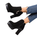fall/winter new arrival: women's plus-size fleece-lined heeled ankle boots - wholesale available, dropshipping to  &  (0.5cm heel height difference)