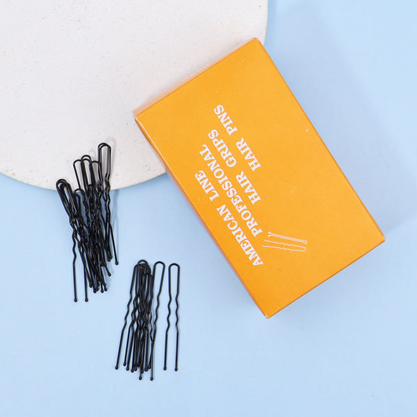 Manufacturer custom paint one-word clip black u-shaped chuck hairpin custom packaging enlarged fixed hair clip