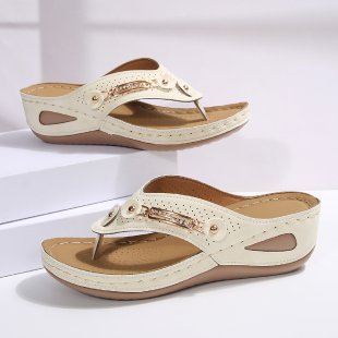 Temu cross-border new arrivalplus size women's wedge sandals fashion style gridscasualplaid polyurethane bottom